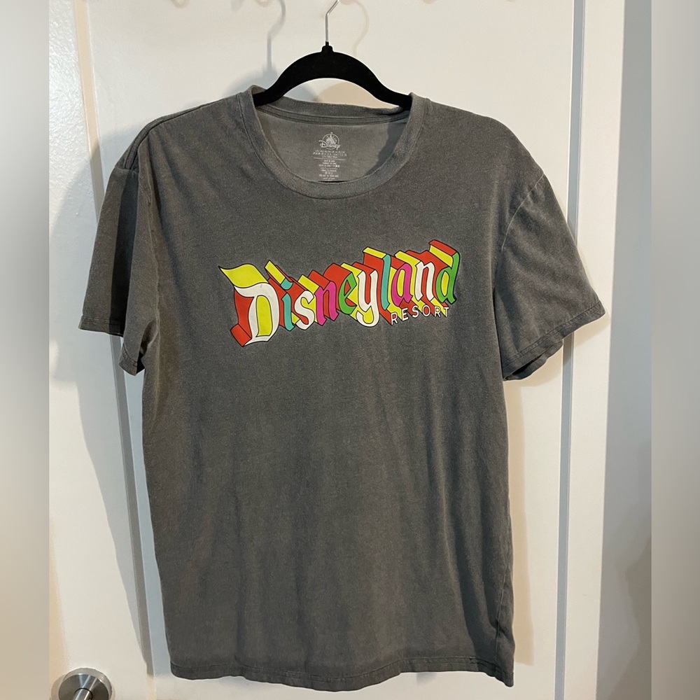 Disney Parks Disneyland resort logo vintage style grey t-shirt men’s Medium